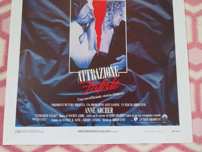 ATTRAZIONE FATALE/ Fatal Attraction ITALIAN LOCANDINA (27.5"x 13") POSTER 1987 Movie posters