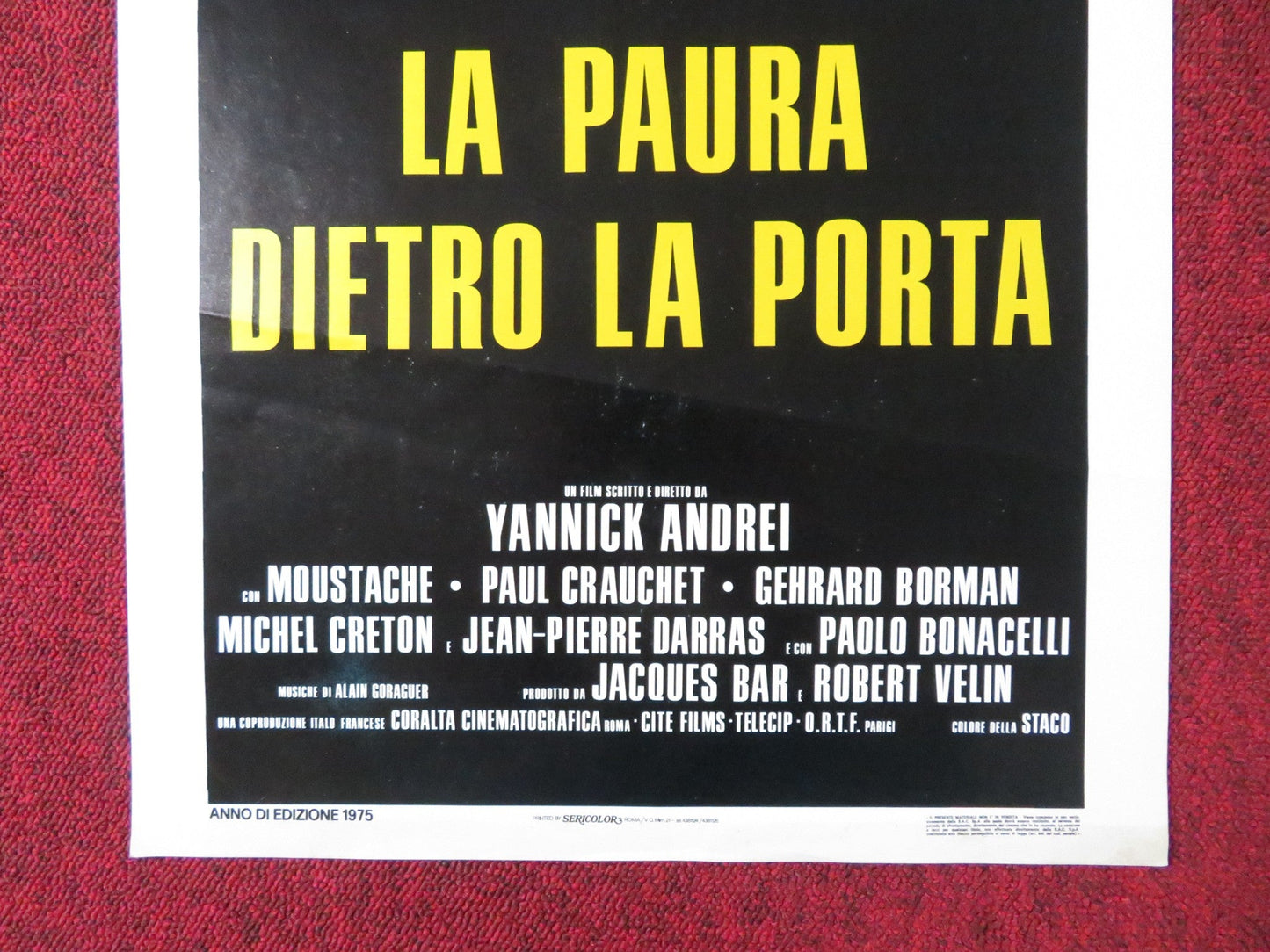 AU - DELA DE LA PEUR ITALIAN LOCANDINA POSTER MICHEL BOUQUET M. CONSTANTIN 1975 Rendezvous Cinema Movie posters