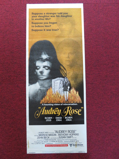 AUDREY ROSE US INSERT (14"x 36") POSTER MARSHA MASON ANTHONY HOPKINS 1977 Rendezvous Cinema Movie posters