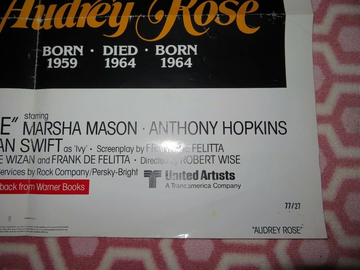 AUDREY ROSE US ONE SHEET POSTER MARSHA MASON ANTHONY HOPKINS 1977 Movie posters