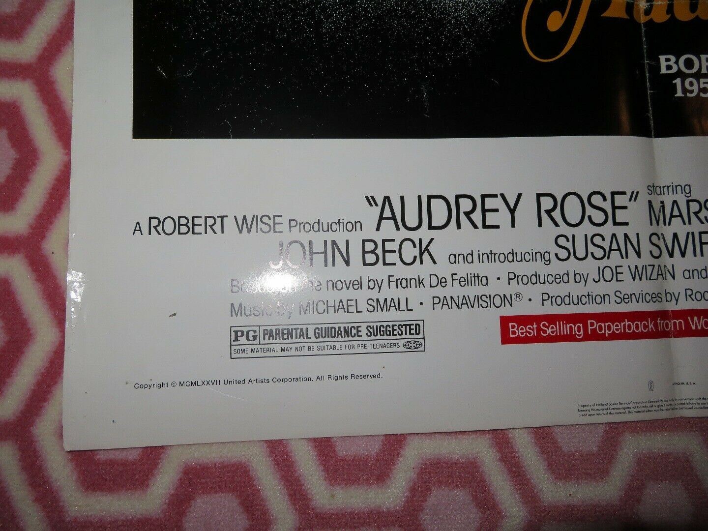 AUDREY ROSE US ONE SHEET POSTER MARSHA MASON ANTHONY HOPKINS 1977 Movie posters
