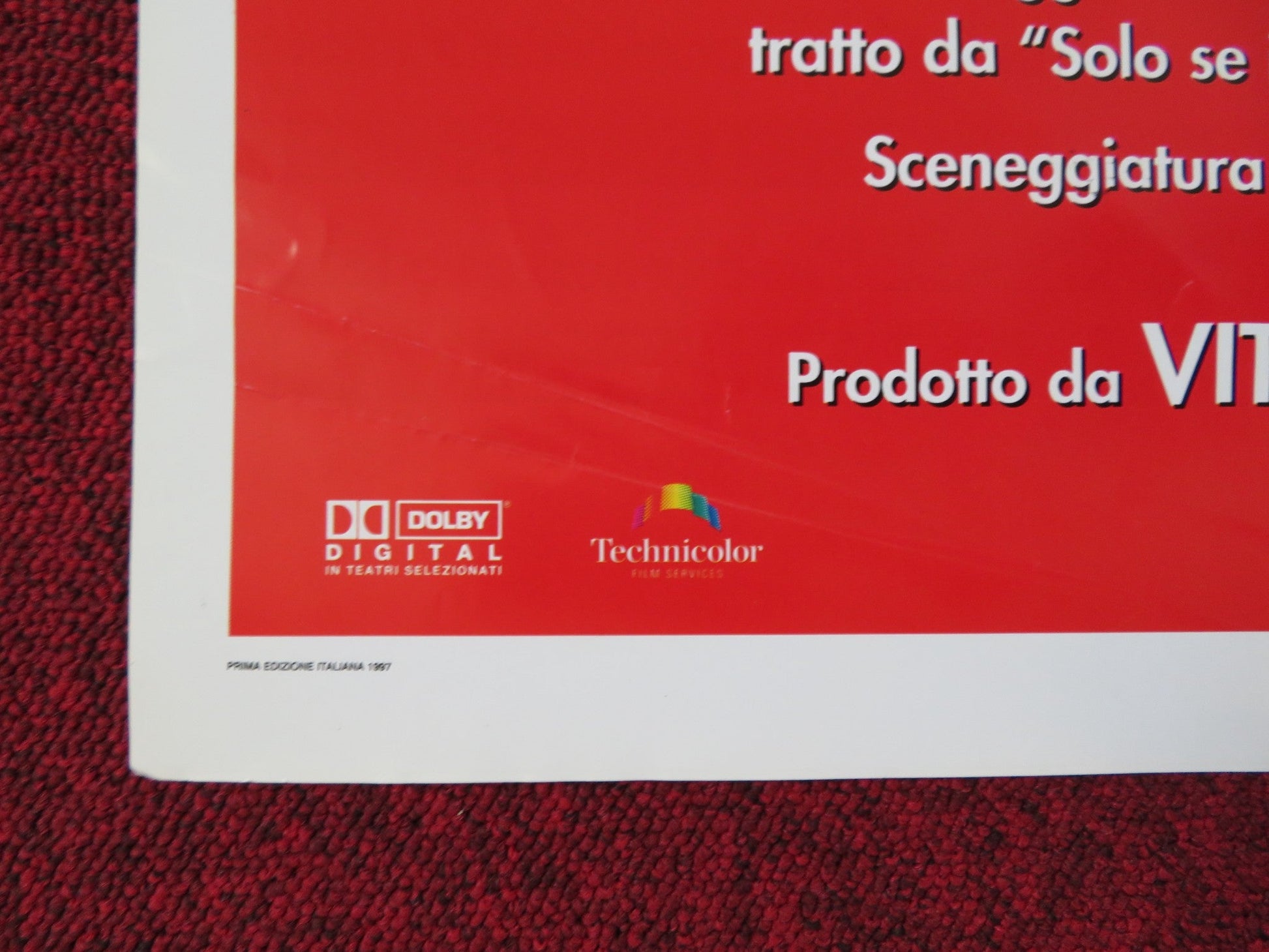 AUGURI PROFESSORE ITALIAN FOGLIO POSTER SILVIO ORLANDO CLAUDIA PANDOLFI 1997 Rendezvous Cinema Movie posters