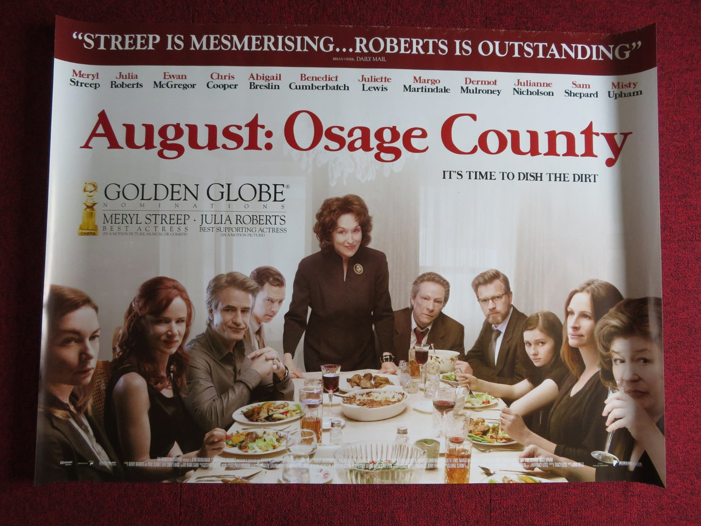 AUGUST: OSAGE COUNTRY UK QUAD (30"x 40") ROLLED POSTER MERYL STREEP 2013 Rendezvous Cinema Movie posters