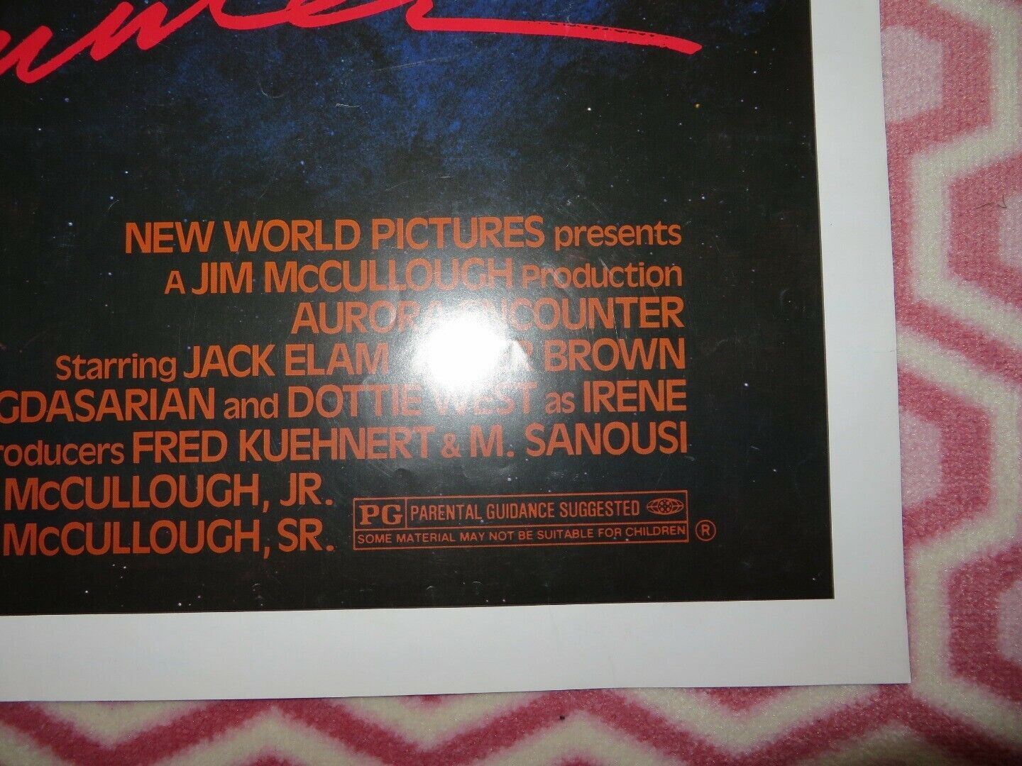 AURORA ENCOUNTER FOLDED US ONE SHEET POSTER JACK ELAM PETER BROWN 1986 - Rendezvous Cinema