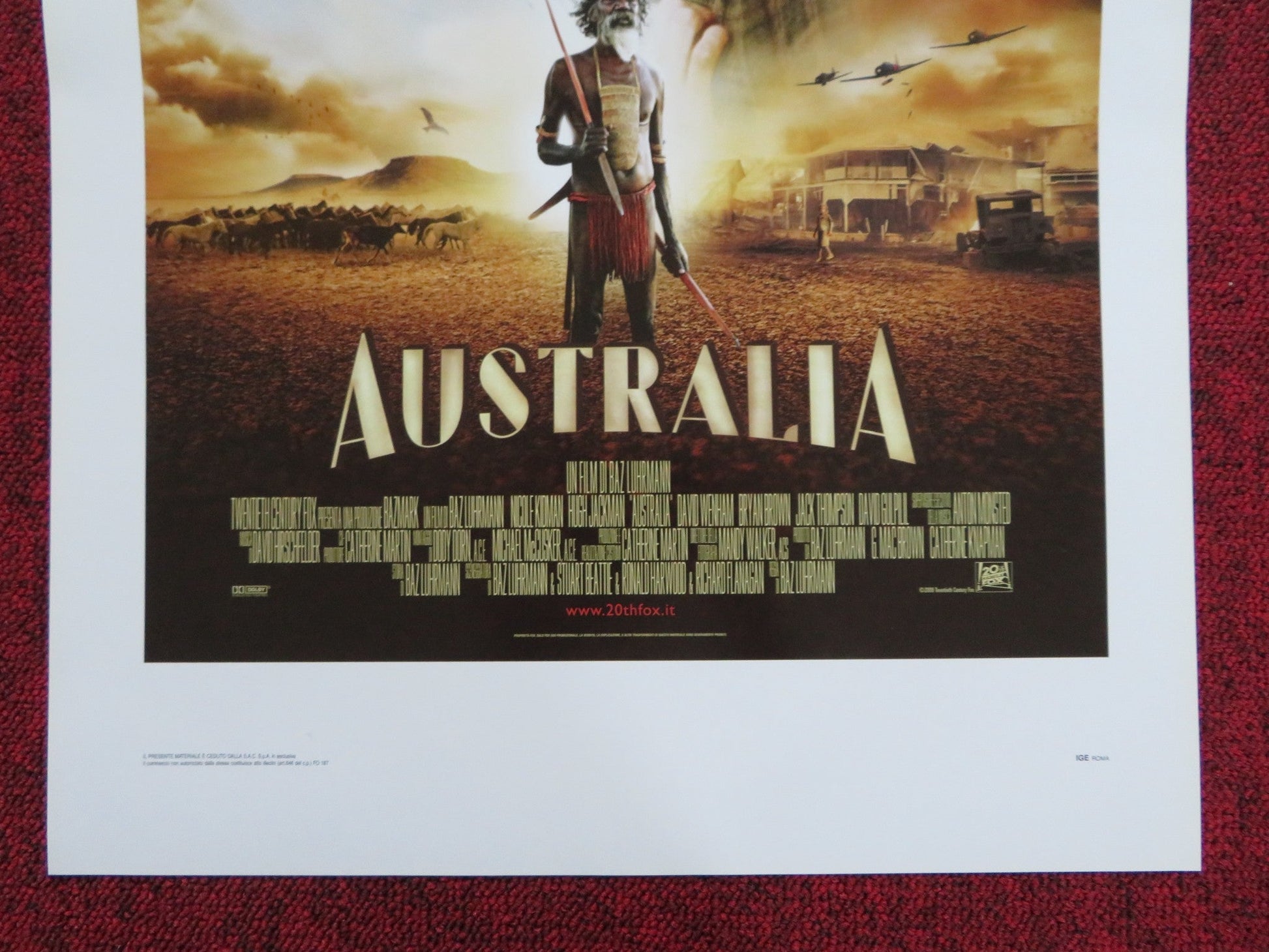 AUSTRALIA ITALIAN LOCANDINA POSTER NICOLE KIDMAN HUGH JACKMAN 2008 Rendezvous Cinema Movie posters
