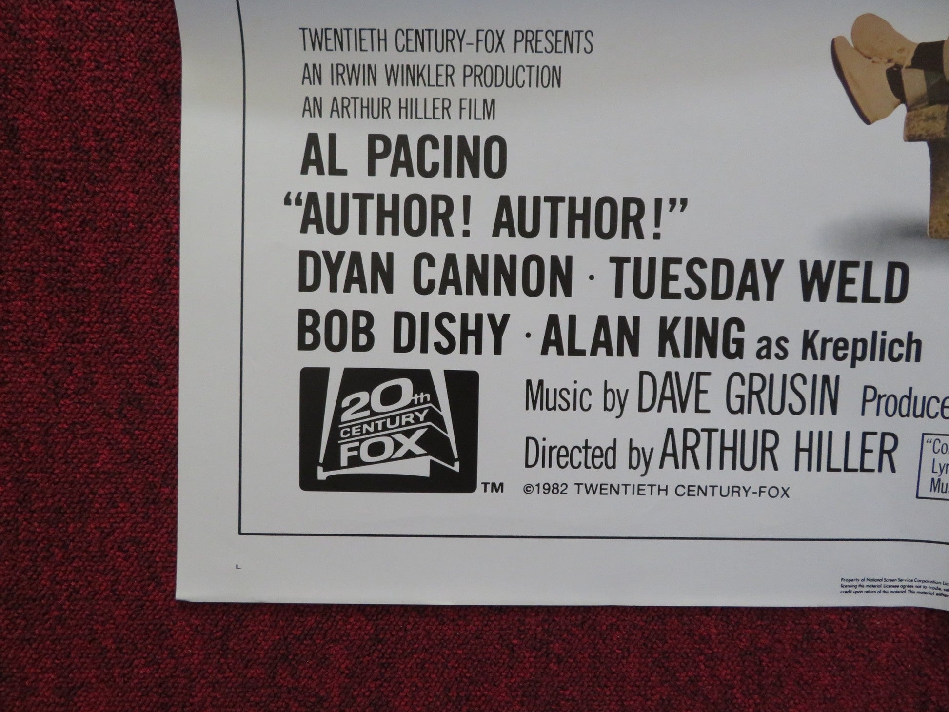 AUTHOR! AUTHOR! FOLDED US ONE SHEET POSTER AL PACINO DYAN CANNON 1982 Rendezvous Cinema Movie posters