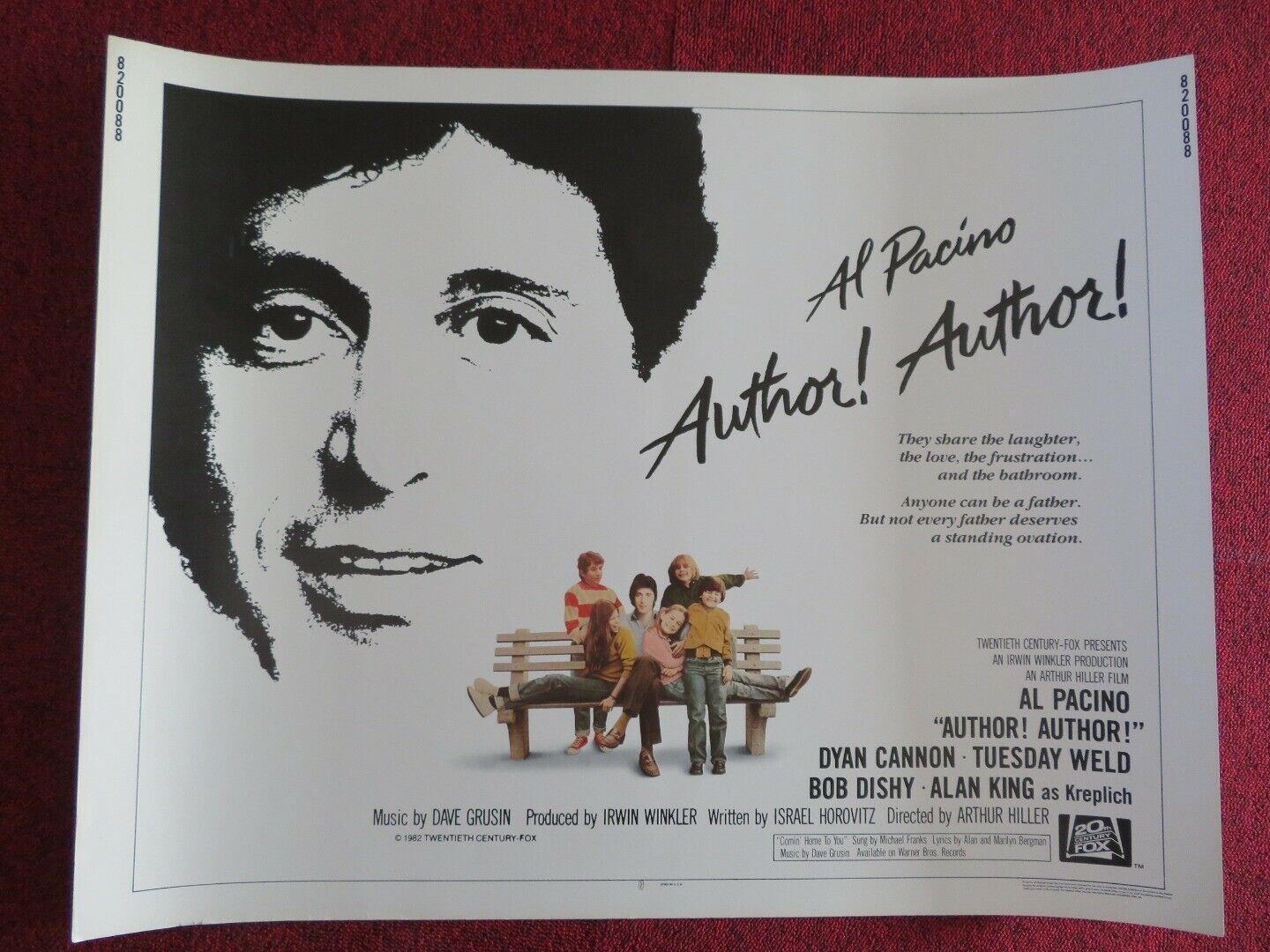 AUTHOR! AUTHOR! US HALF SHEET (22"x 28") POSTER AL PACINO 1982 Movie posters