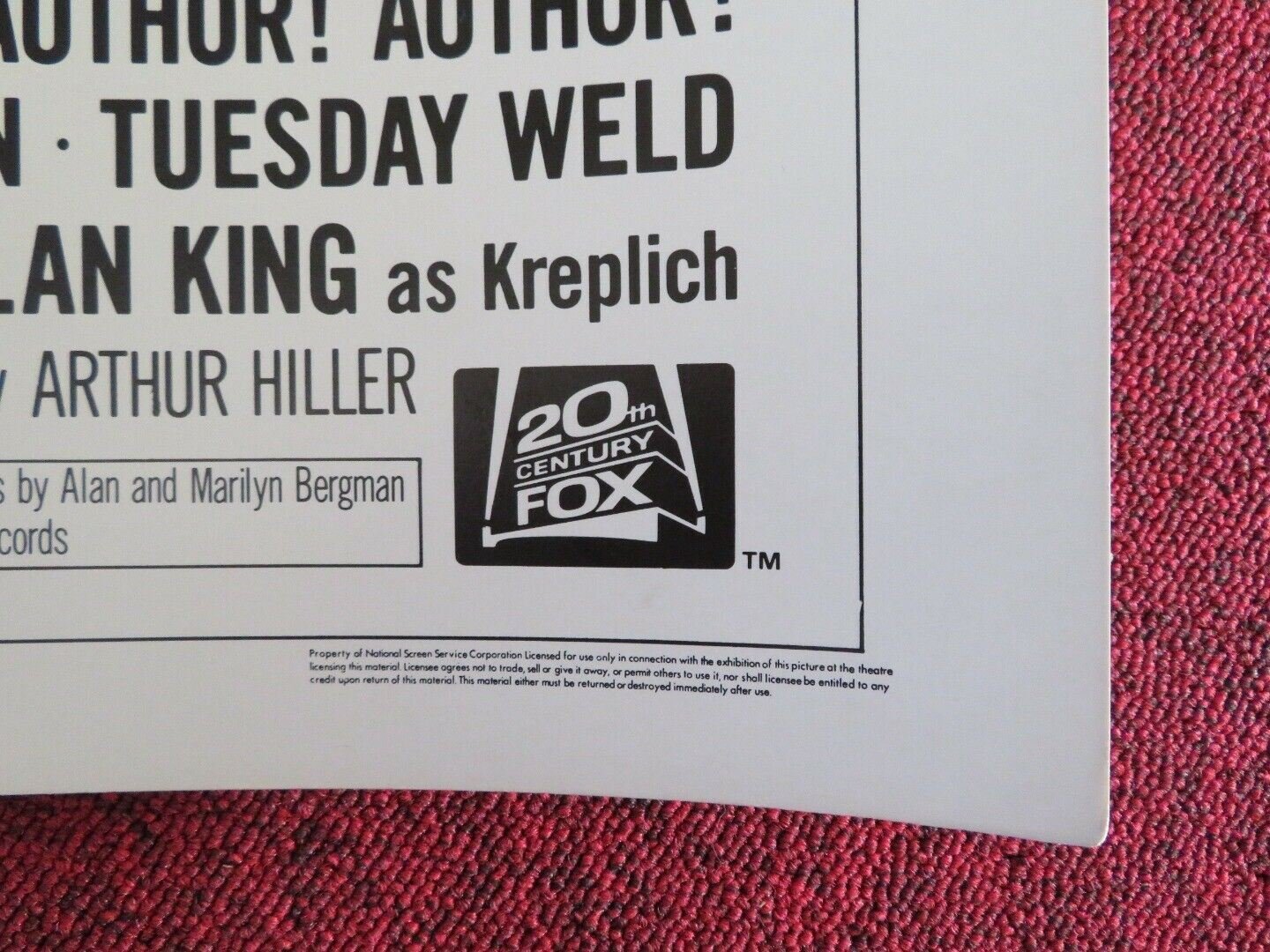 AUTHOR! AUTHOR! US HALF SHEET (22"x 28") POSTER AL PACINO 1982 Movie posters