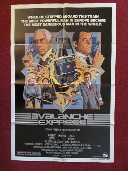 AVALANCHE EXPRESS FOLDED US ONE SHEET POSTER LEE MARVIN ROBERT SHAW 1979 Movie posters