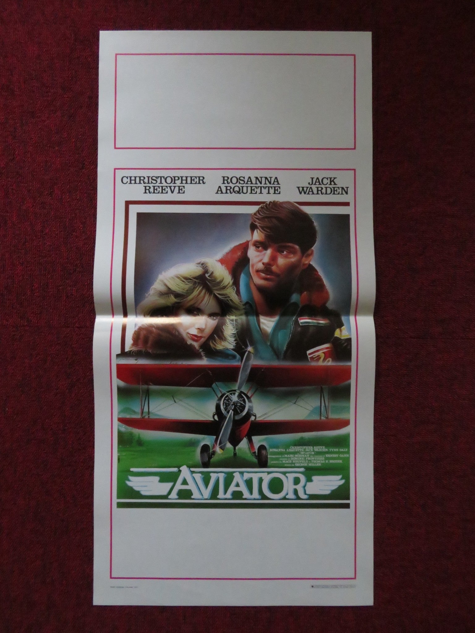 AVIATOR ITALIAN LOCANDINA POSTER CHRISTOPHER REEVE ROSANNA ARQUETTE 1985 Rendezvous Cinema Movie posters