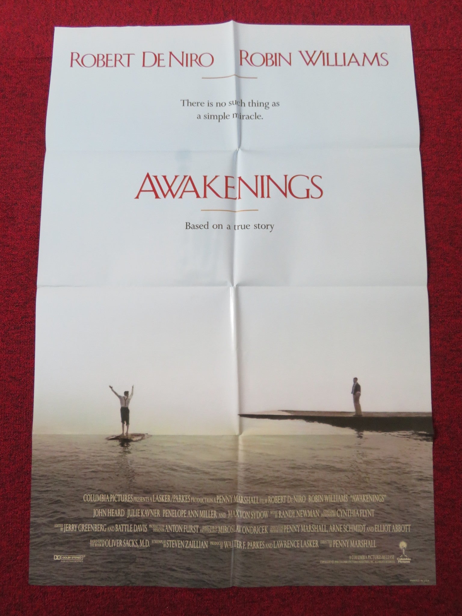 AWAKENINGS - A FOLDED US ONE SHEET POSTER ROBERT DE NIRO ROBIN WILLIAMS 1990 Rendezvous Cinema Movie posters