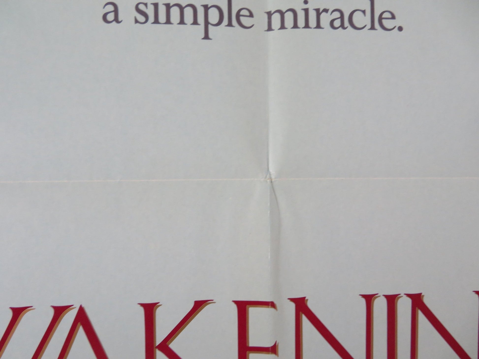 AWAKENINGS - B FOLDED US ONE SHEET POSTER ROBERT DE NIRO ROBIN WILLIAMS 1990 Rendezvous Cinema Movie posters