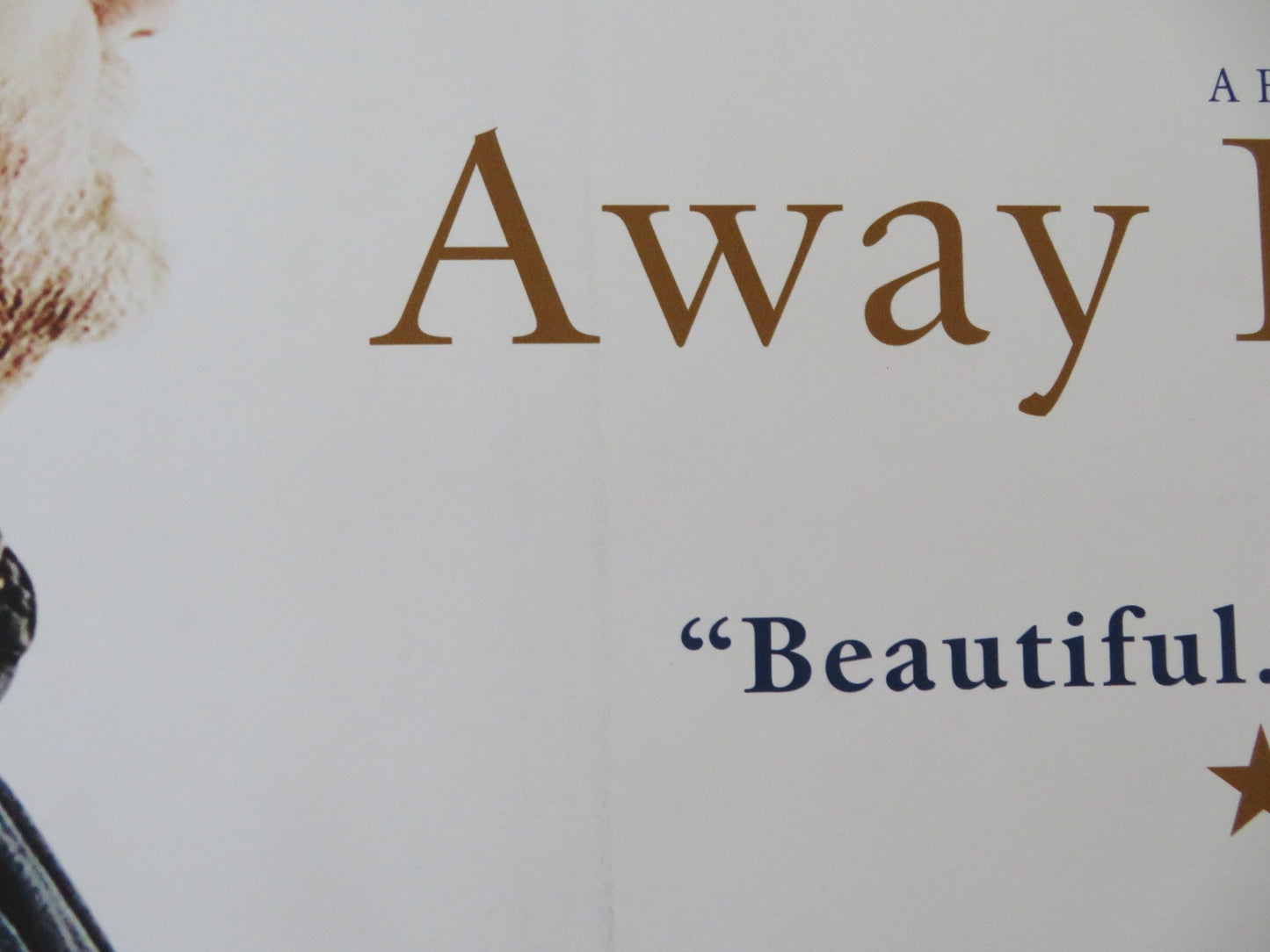 AWAY FROM HER UK QUAD (30"x 40") ROLLED POSTER GORDON PINSENT J. CHRISTIE 2006 Rendezvous Cinema Movie posters