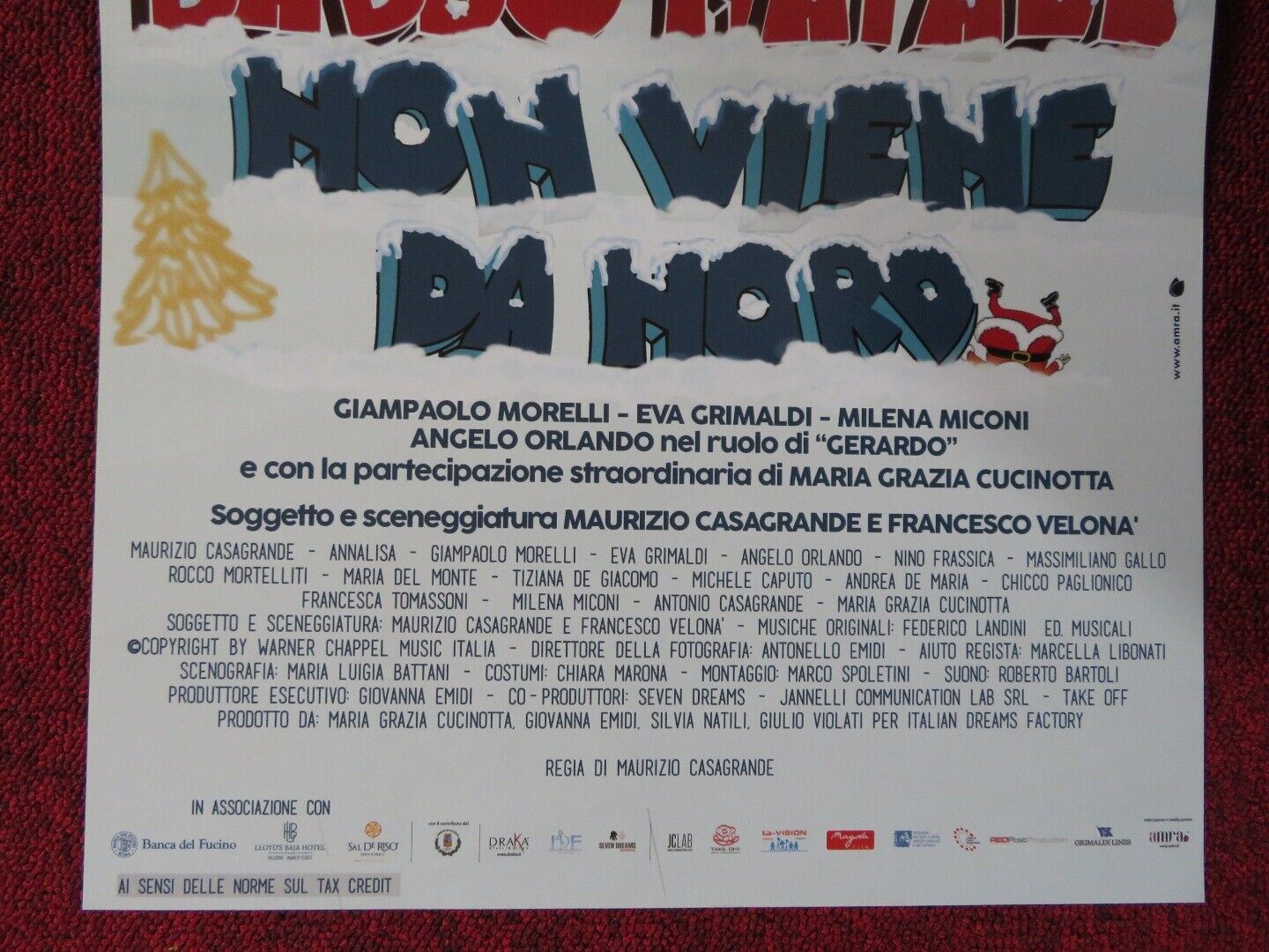 BABBO HATALE NON VIENE DA NORD ITALIAN LOCANDINA (27.5"x13") POSTER 2015 Movie posters
