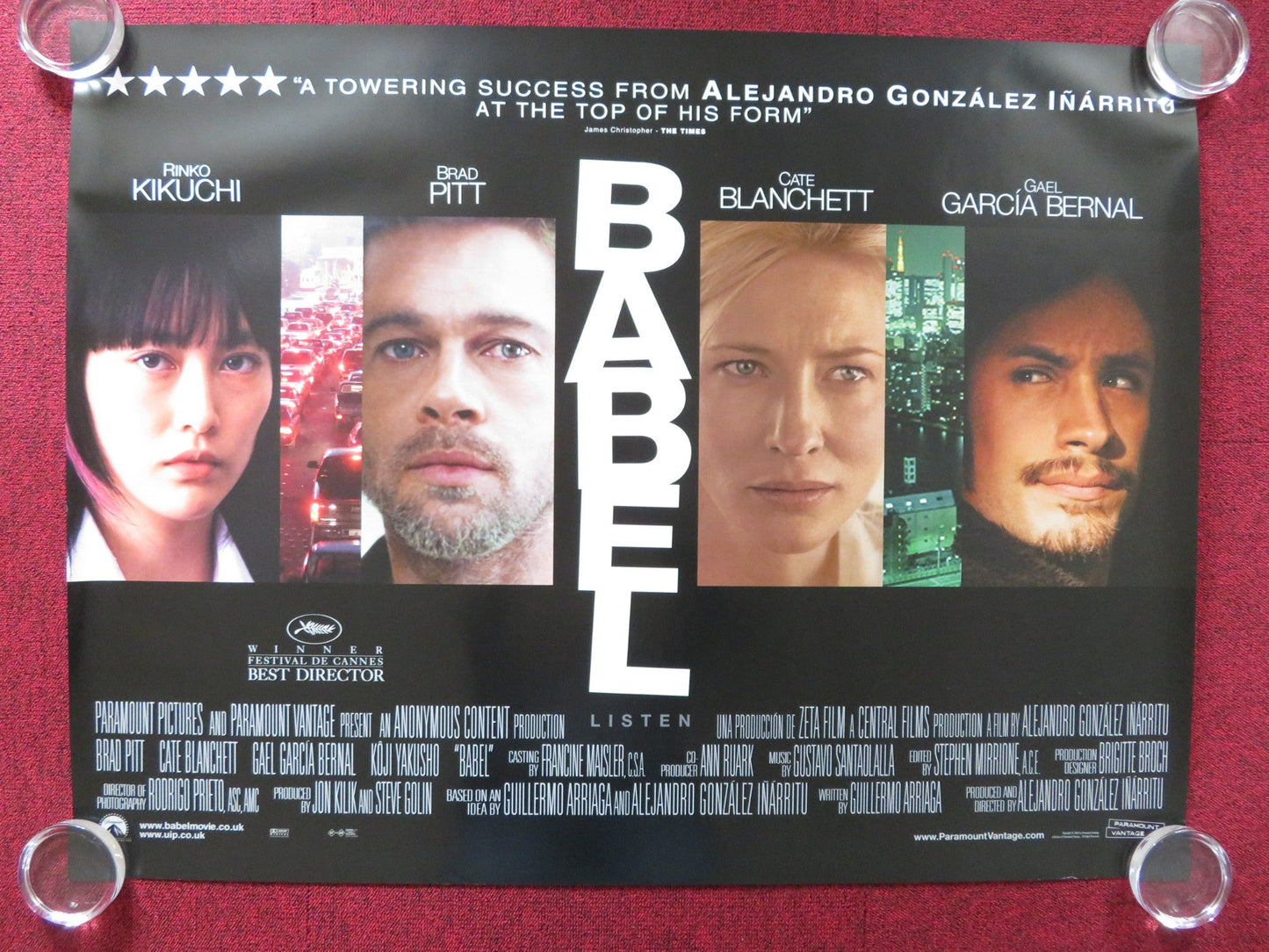 BABEL UK QUAD (30"x 40") ROLLED POSTER BRAD PITT CATE BLANCHETT 2006 Rendezvous Cinema Movie posters