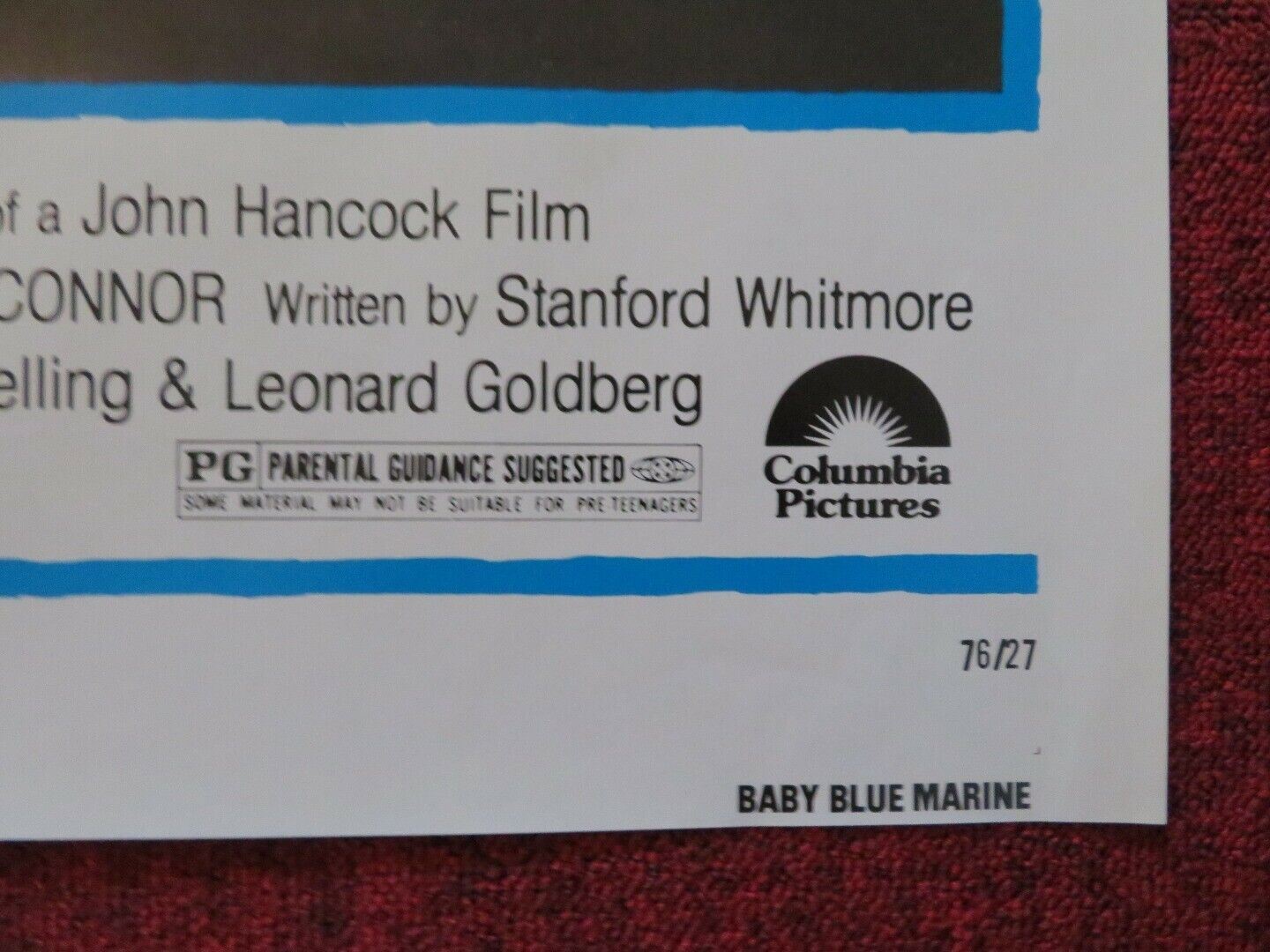 BABY BLUE MARINE STYLE B FOLDED US ONE SHEET POSTER JAN-MICHAEL VINCENT 1976 - Rendezvous Cinema