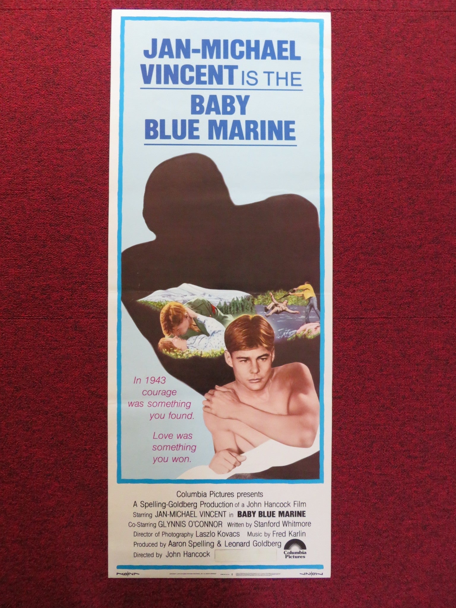 BABY BLUE MARINE US INSERT (14"x 36") POSTER JAN - MICHAEL VINCENT 1976 Rendezvous Cinema Movie posters
