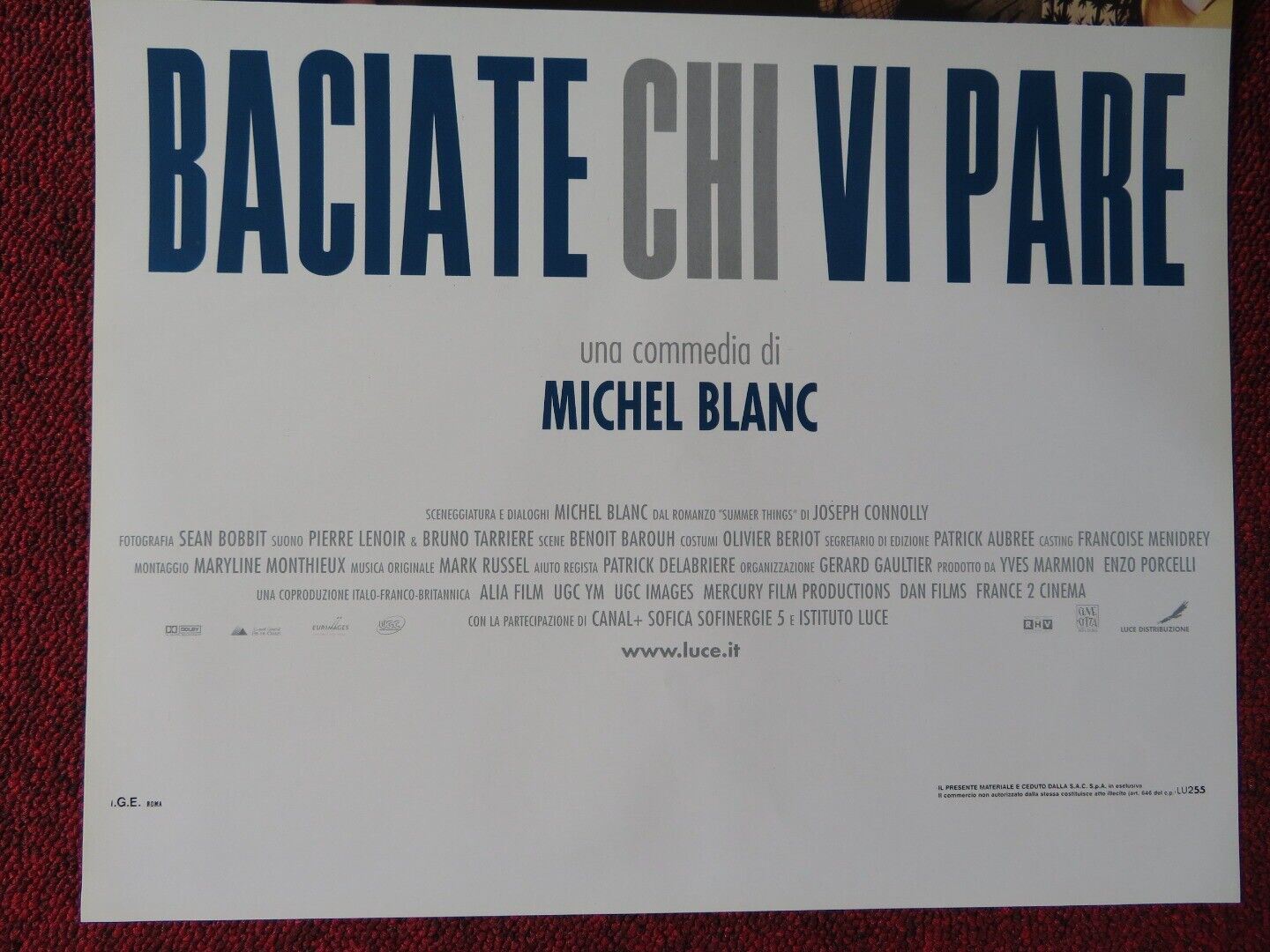 BACIATE CHI VI PARE ITALIAN LOCANDINA (27.5"x13") POSTER C RAMPLING '02 Rendezvous Cinema Movie posters