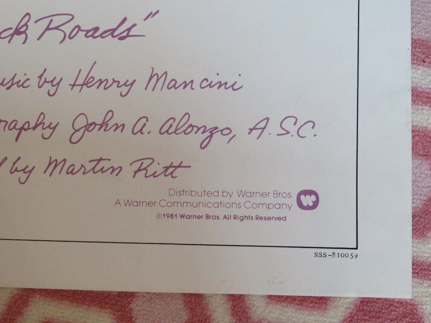 BACK ROADS FOLDED US ONE SHEET POSTER SALLY FIELD TOMMY LEE JONES 1981 Movie posters