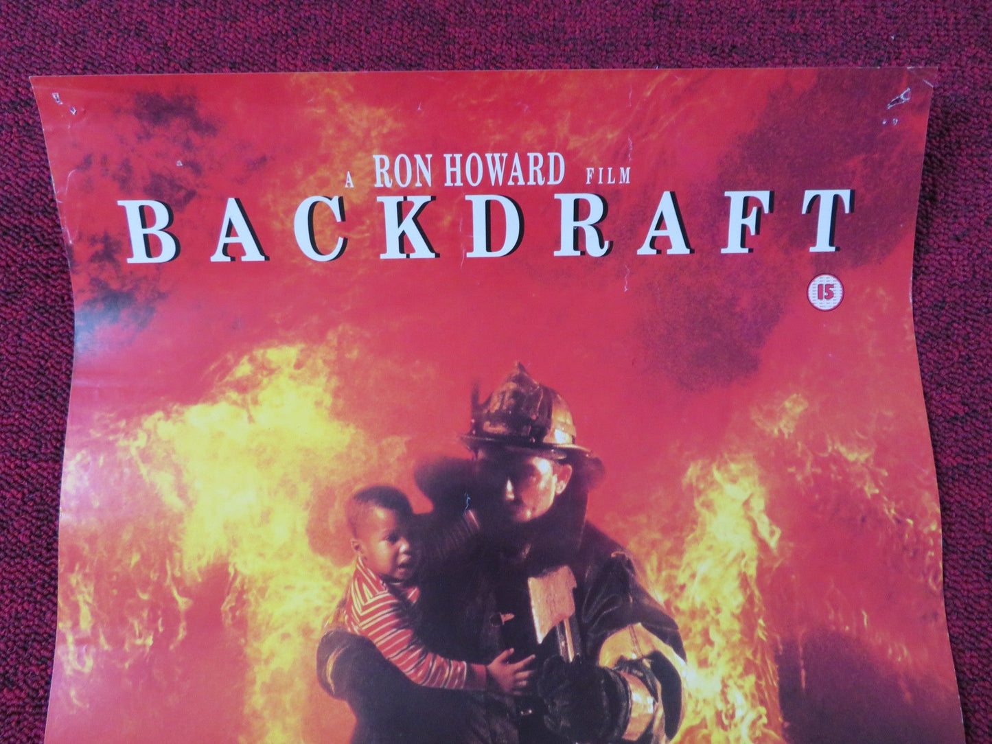 BACKDRAFT VHS VIDEO POSTER KURT RUSSELL WILLIAM BALDWIN 1990 Rendezvous Cinema Movie posters