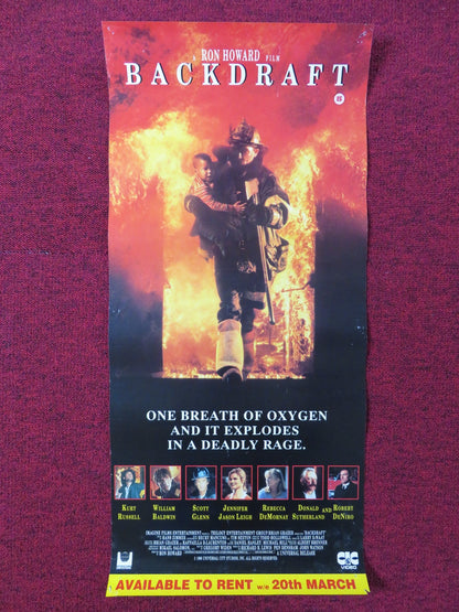 BACKDRAFT VHS VIDEO POSTER KURT RUSSELL WILLIAM BALDWIN 1990 Rendezvous Cinema Movie posters