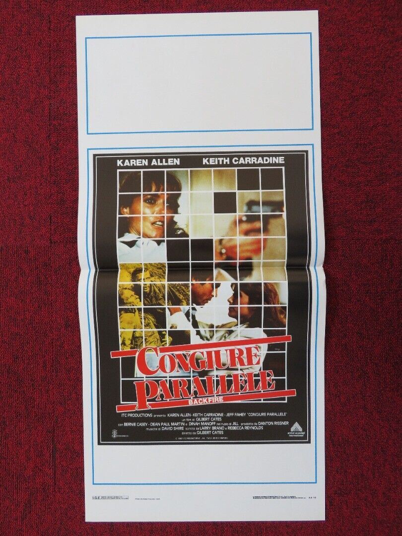 BACKFIRE ITALIAN LOCANDINA (27.5"x13") POSTER KAREN ALLEN KEITH CARRADINE1988 Movie posters
