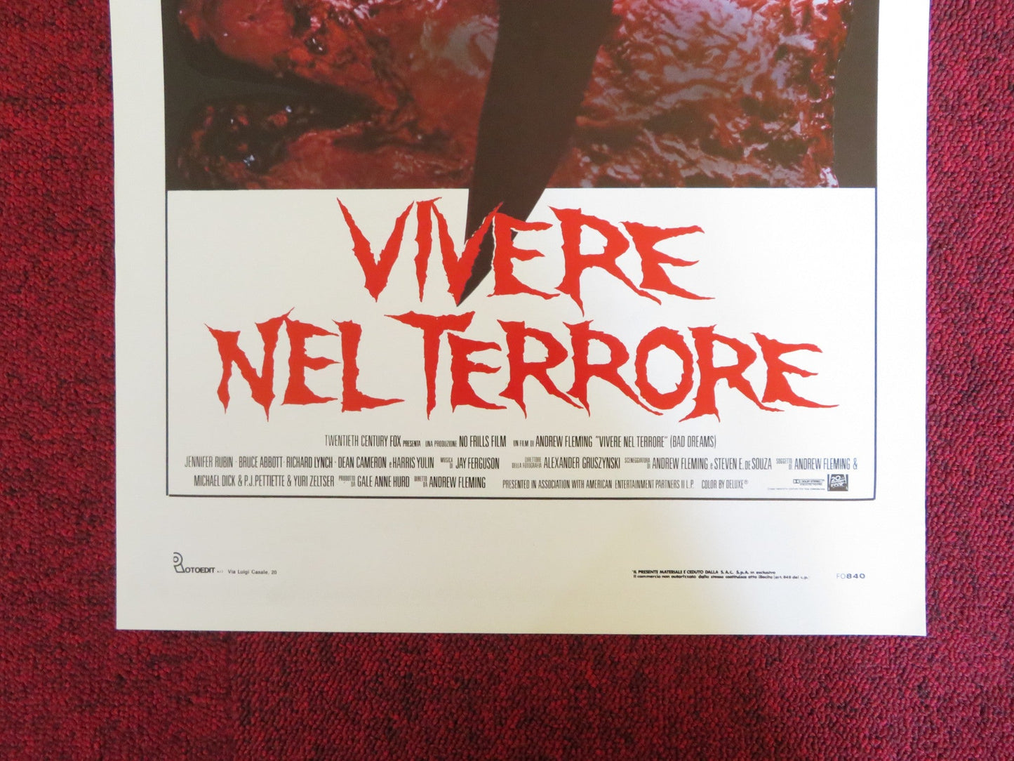 BAD DREAMS ITALIAN LOCANDINA POSTER JENNIFER RUBIN BRUCE ABBOTT 1988 Rendezvous Cinema Movie posters