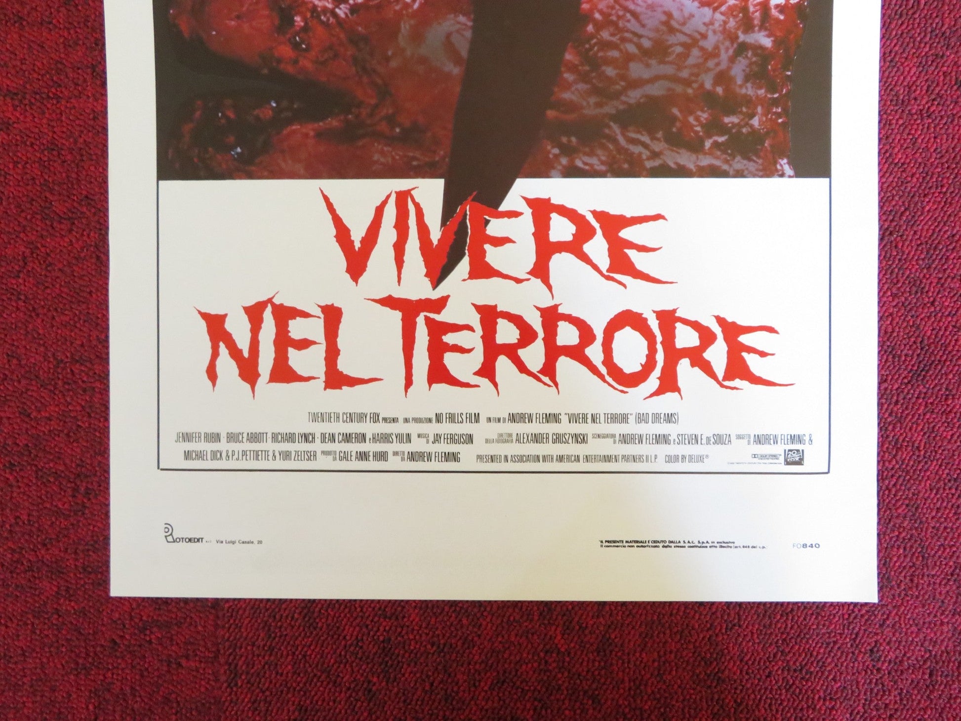 BAD DREAMS ITALIAN LOCANDINA POSTER JENNIFER RUBIN BRUCE ABBOTT 1988 Rendezvous Cinema Movie posters