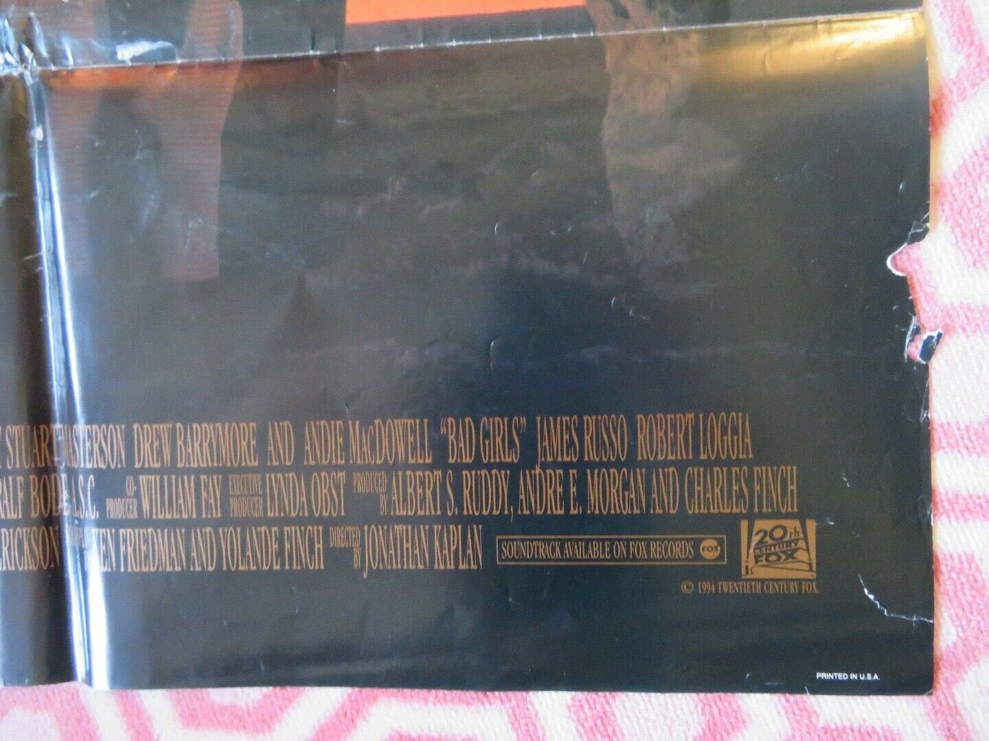 BAD GIRLS FOLDED US ONE SHEET POSTER DREW BARRYMORE MADELEINE STOWE 1994 Movie posters