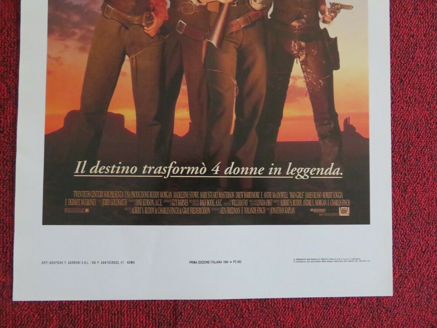 BAD GIRLS ITALIAN LOCANDINA (27.5"x13") POSTER DREW BARRYMORE 1994 Movie posters