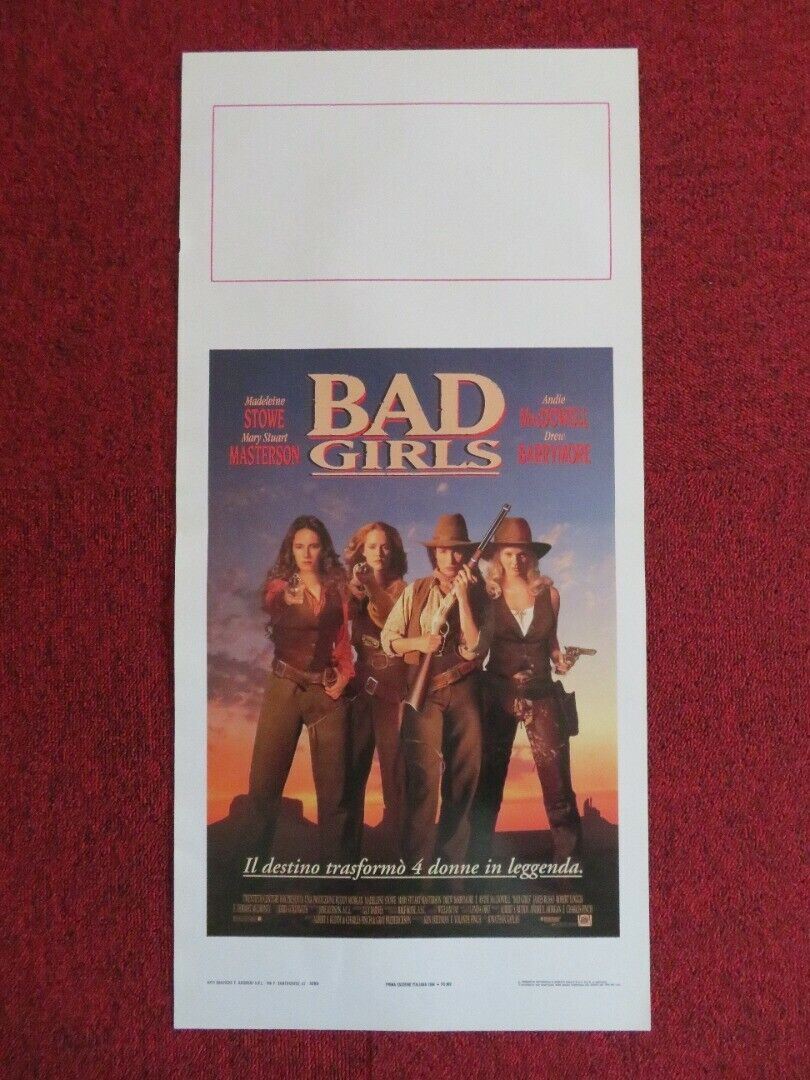 BAD GIRLS ITALIAN LOCANDINA (27.5"x13") POSTER DREW BARRYMORE 1994 Movie posters