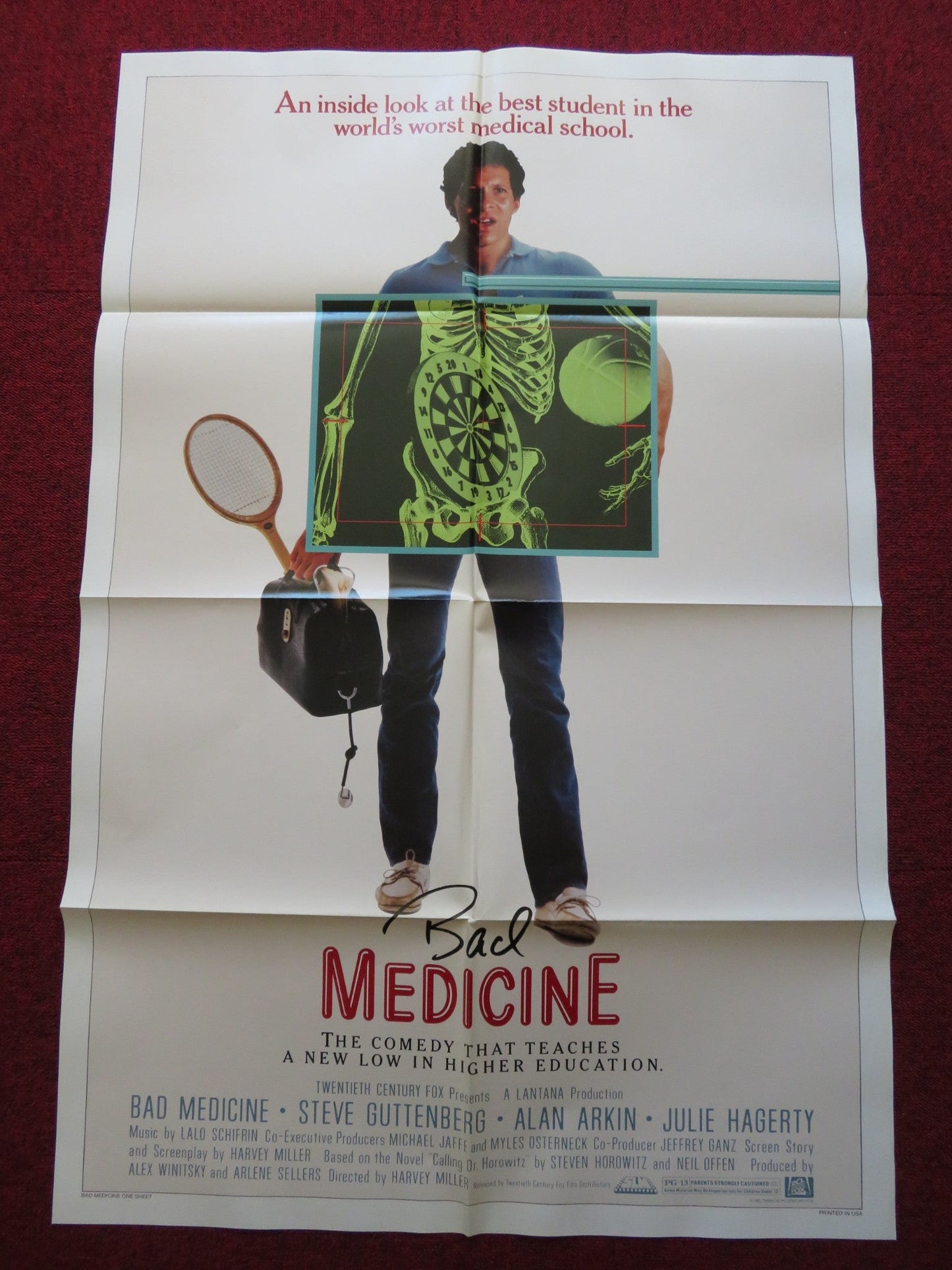 BAD MEDICINE FOLDED US ONE SHEET POSTER STEVE GUTTENBERG ALAN ARKIN 1985 Rendezvous Cinema Movie posters