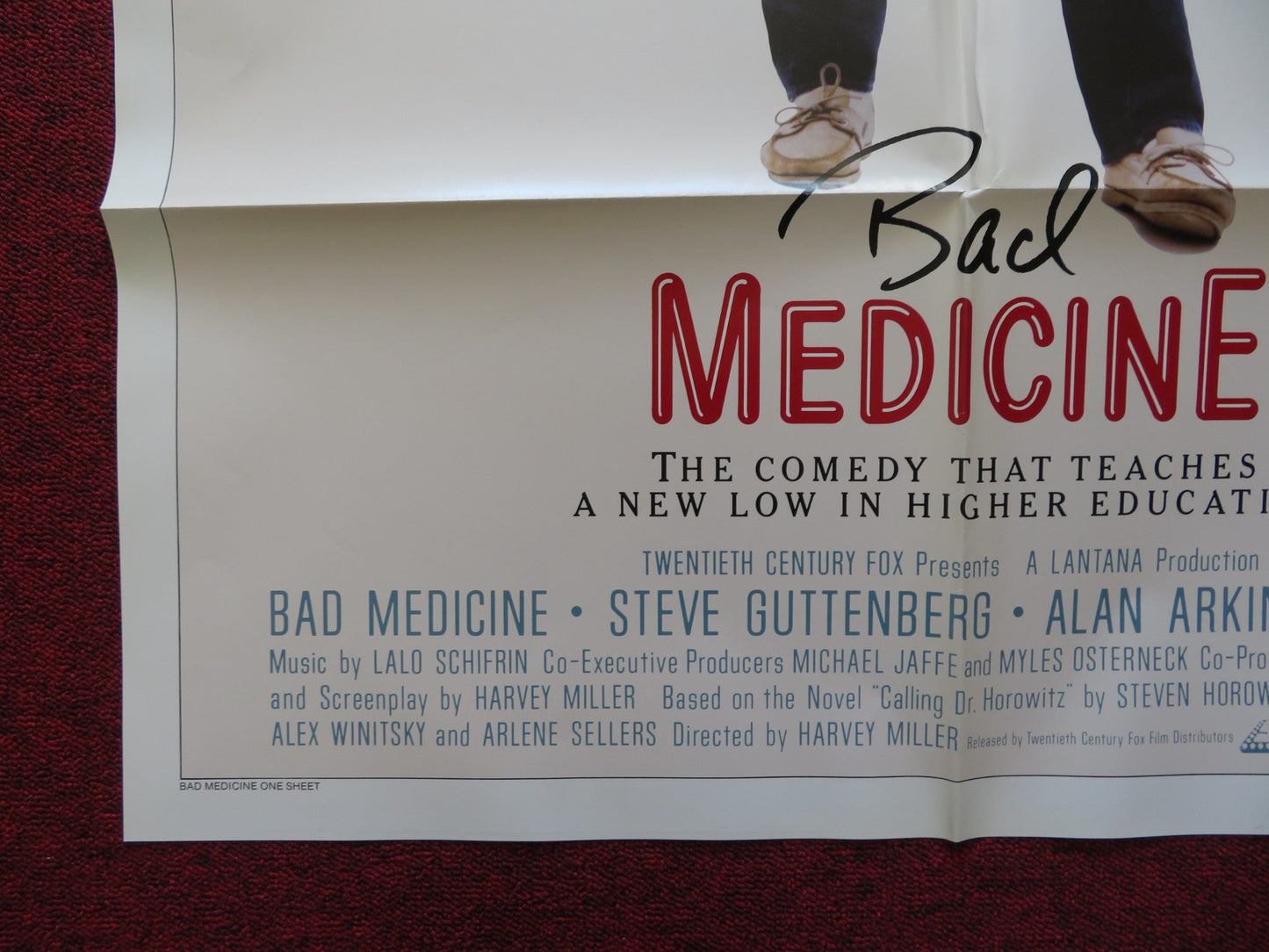 BAD MEDICINE FOLDED US ONE SHEET POSTER STEVE GUTTENBERG ALAN ARKIN 1985 Rendezvous Cinema Movie posters