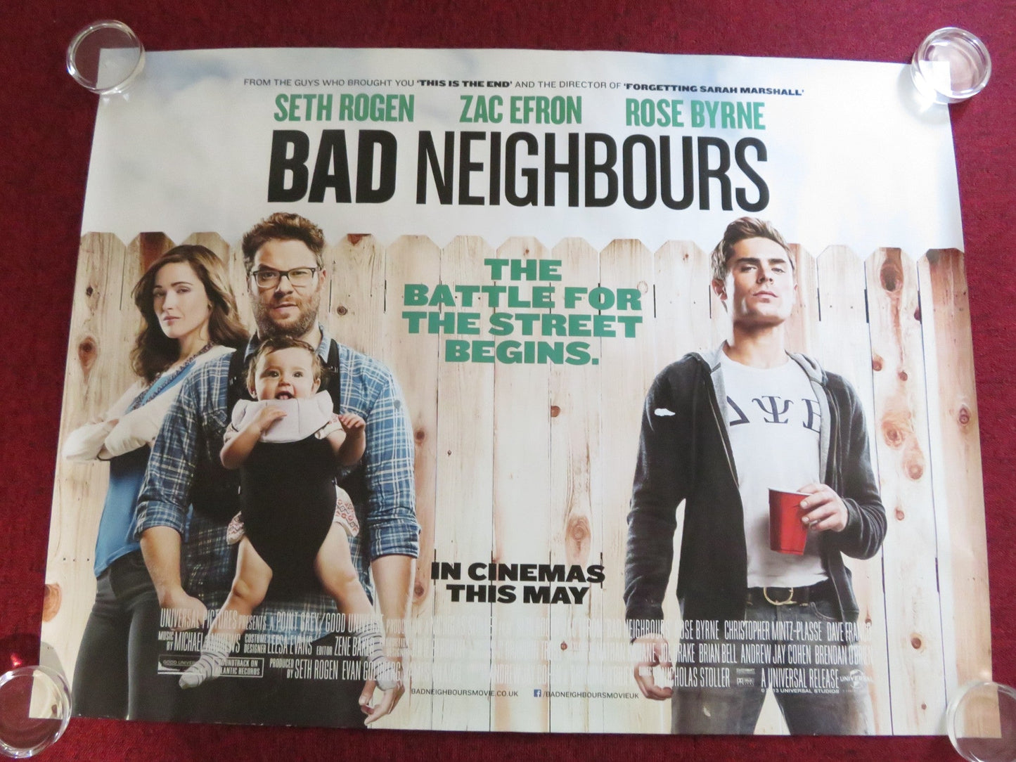 BAD NEIGHBOURS UK QUAD ROLLED POSTER SETH ROGEN ZAC EFRON 2014 Rendezvous Cinema Movie posters