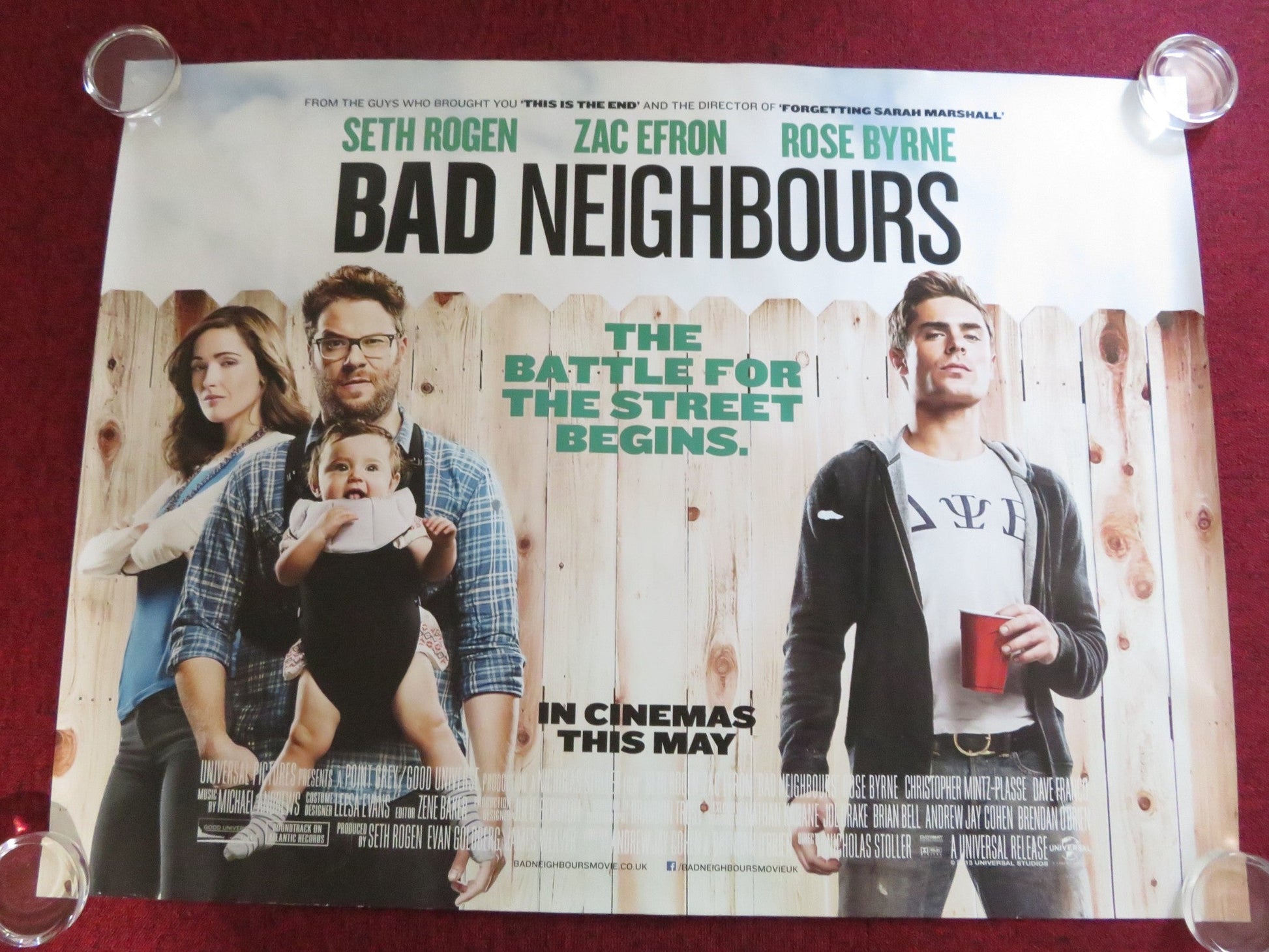 BAD NEIGHBOURS UK QUAD ROLLED POSTER SETH ROGEN ZAC EFRON 2014 Rendezvous Cinema Movie posters