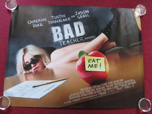 BAD TEACHER UK QUAD (30"x 40") ROLLED POSTER CAMERON DIAZ JASON SEGAL 2011 Rendezvous Cinema Movie posters