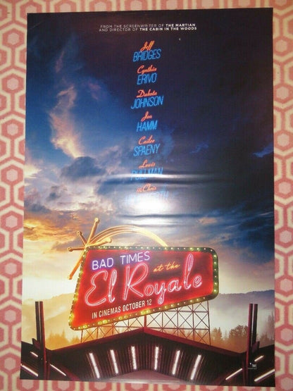 BAD TIMES AT THE EL ROYALE UK ONE SHEET (27"x 41") ROLLED POSTER JEFF BRIDGES Rendezvous Cinema Movie posters