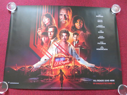 BAD TIMES AT THE EL ROYALE UK QUAD (30"x 40") ROLLED POSTER CHRIS HEMSWORTH 2018 Rendezvous Cinema Movie posters