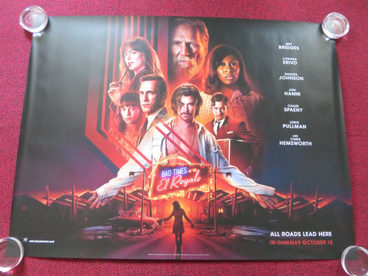BAD TIMES AT THE EL ROYALE UK QUAD (30"x 40") ROLLED POSTER CHRIS HEMSWORTH 2018 Rendezvous Cinema Movie posters