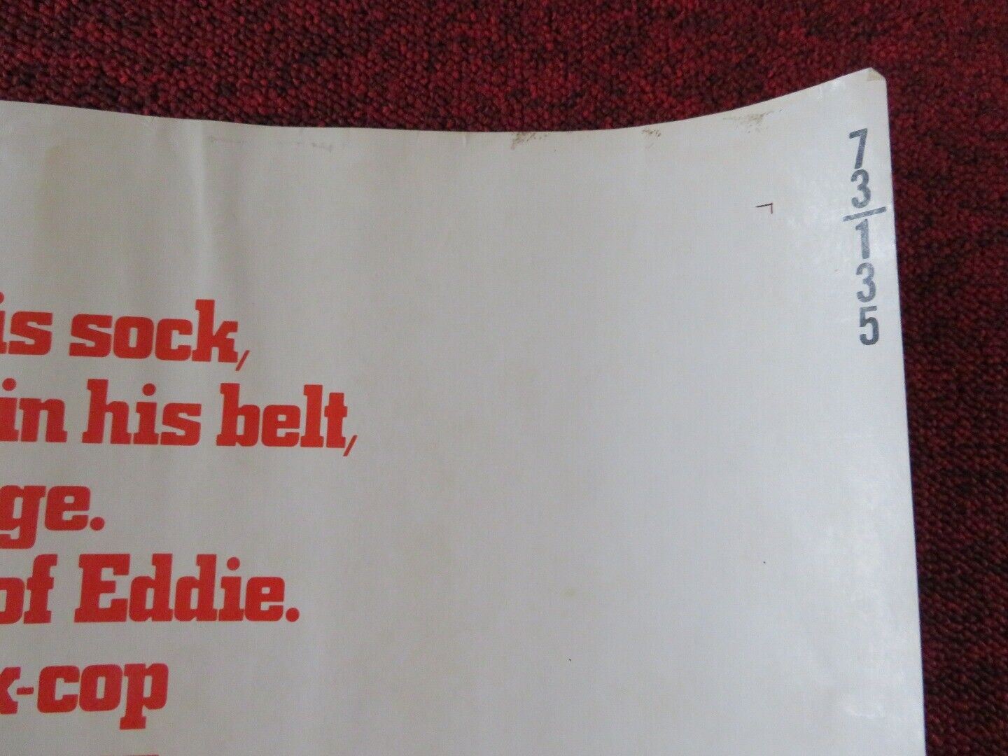 BADGE 373 US HALF SHEET (22"x 28") POSTER ROBERT DUVALL VERNA BLOOM 1973 Movie posters