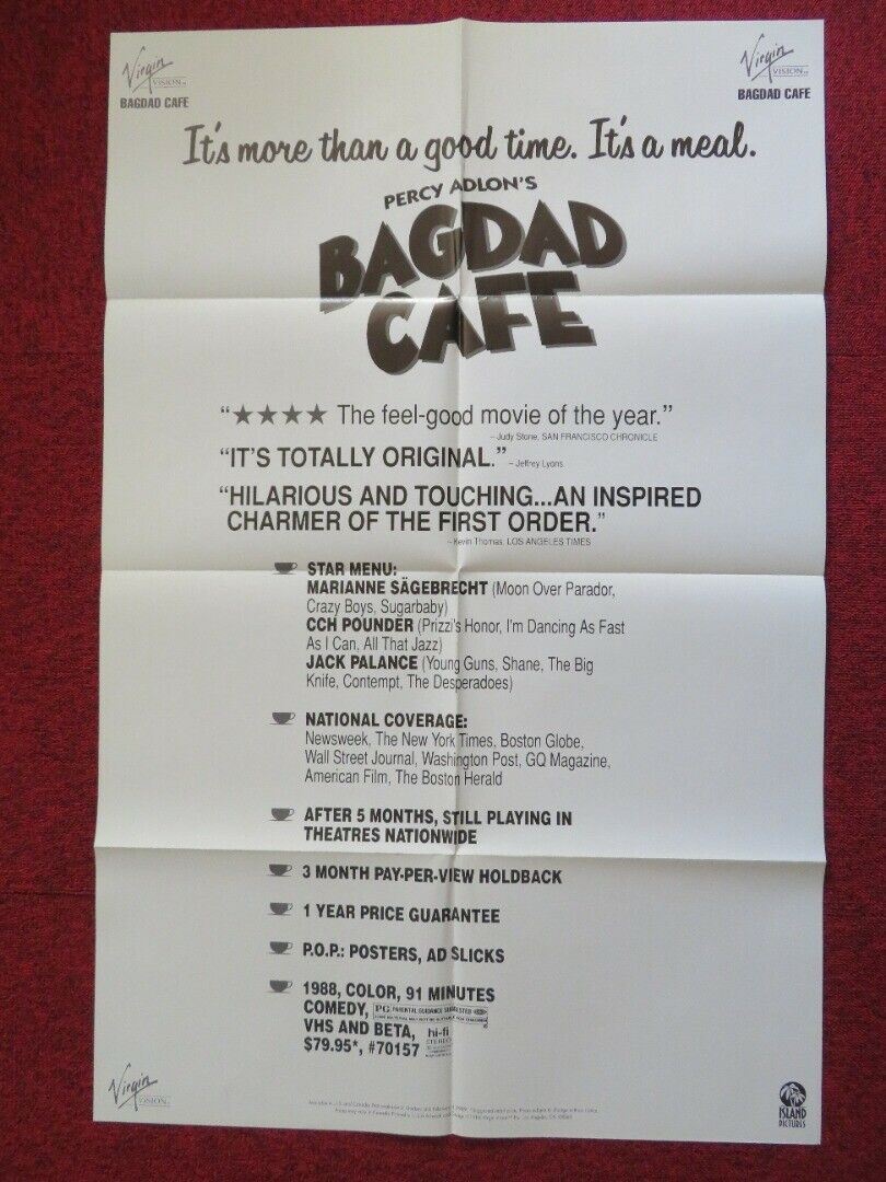 BAGDAD CAFE DOUBLE IMAGE VHS VIDEO POSTER FOLDED US ONE SHEET POSTER 1987 Movie posters