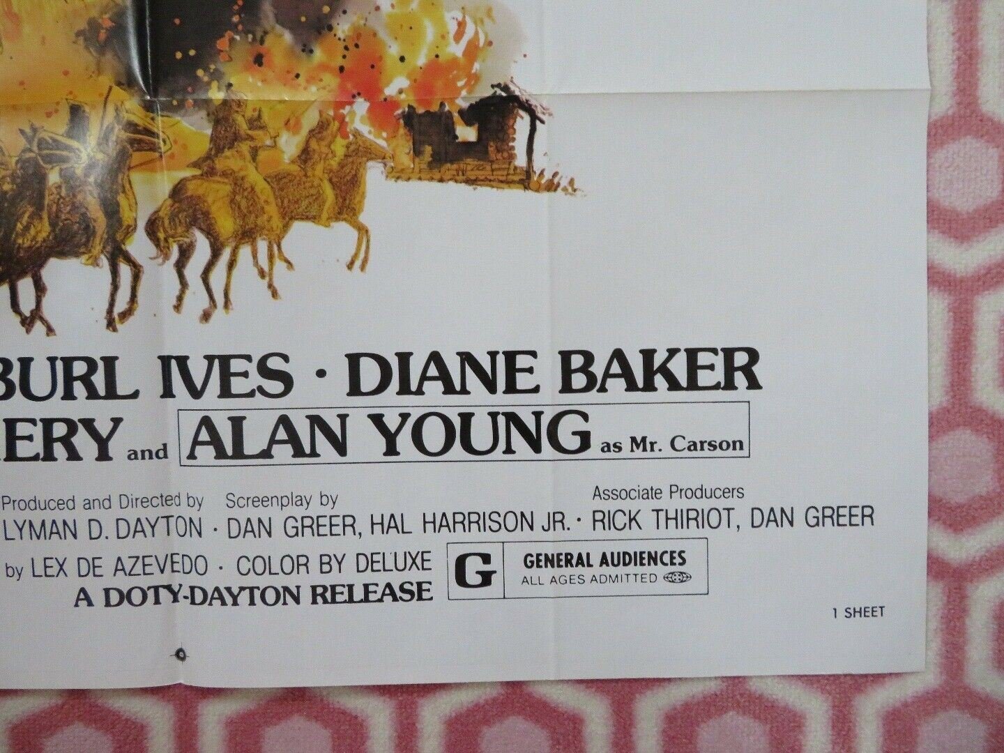 BAKER'S HAWK FOLDED US ONE SHEET POSTER CLINT WALKER BURL IVES 1976 Movie posters