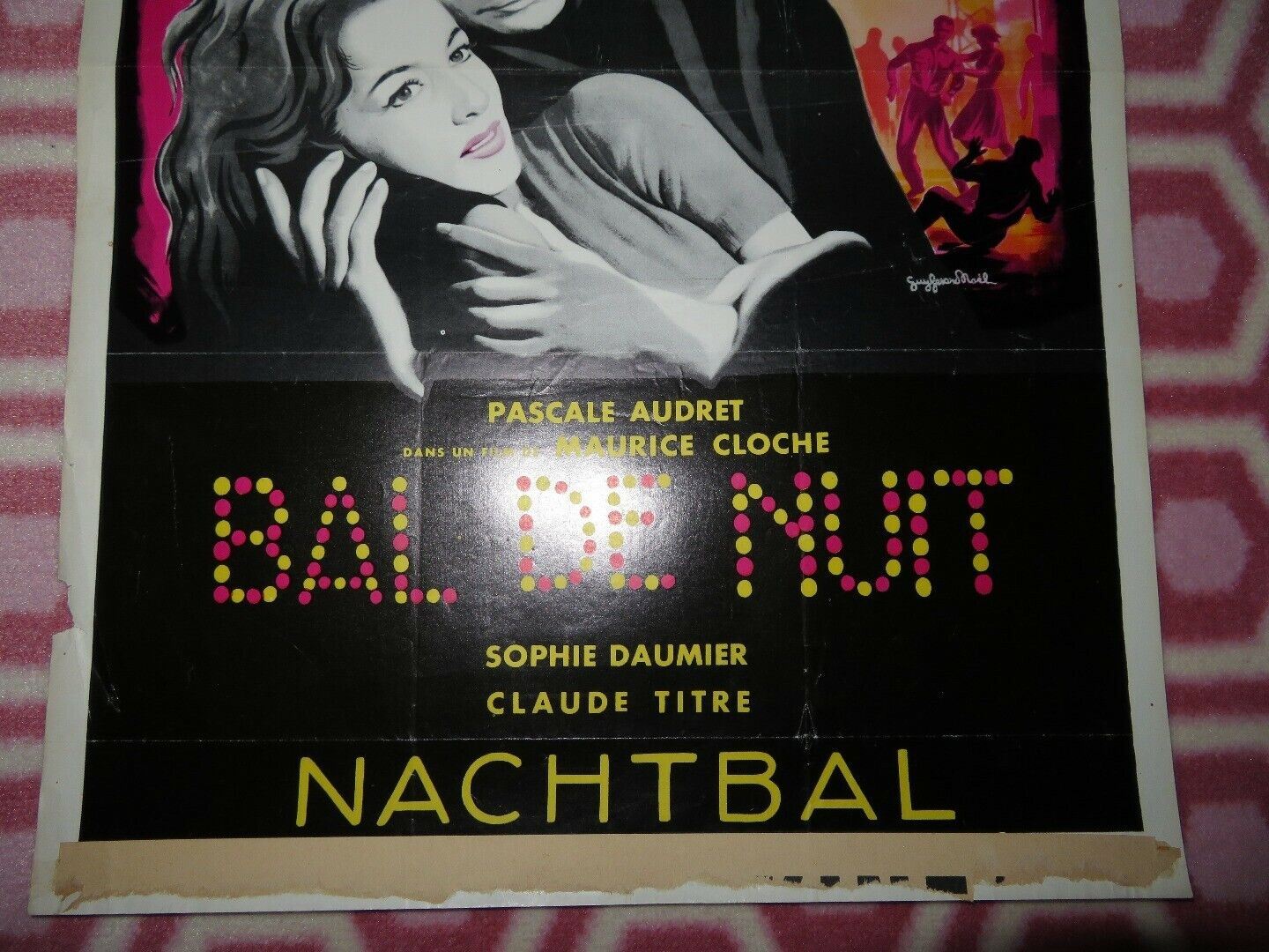 BAL DE NUT / Night Dance Hall BELGIUM (21.5"x 14"5) POSTER PASCALE AUDRET 1959 - Rendezvous Cinema
