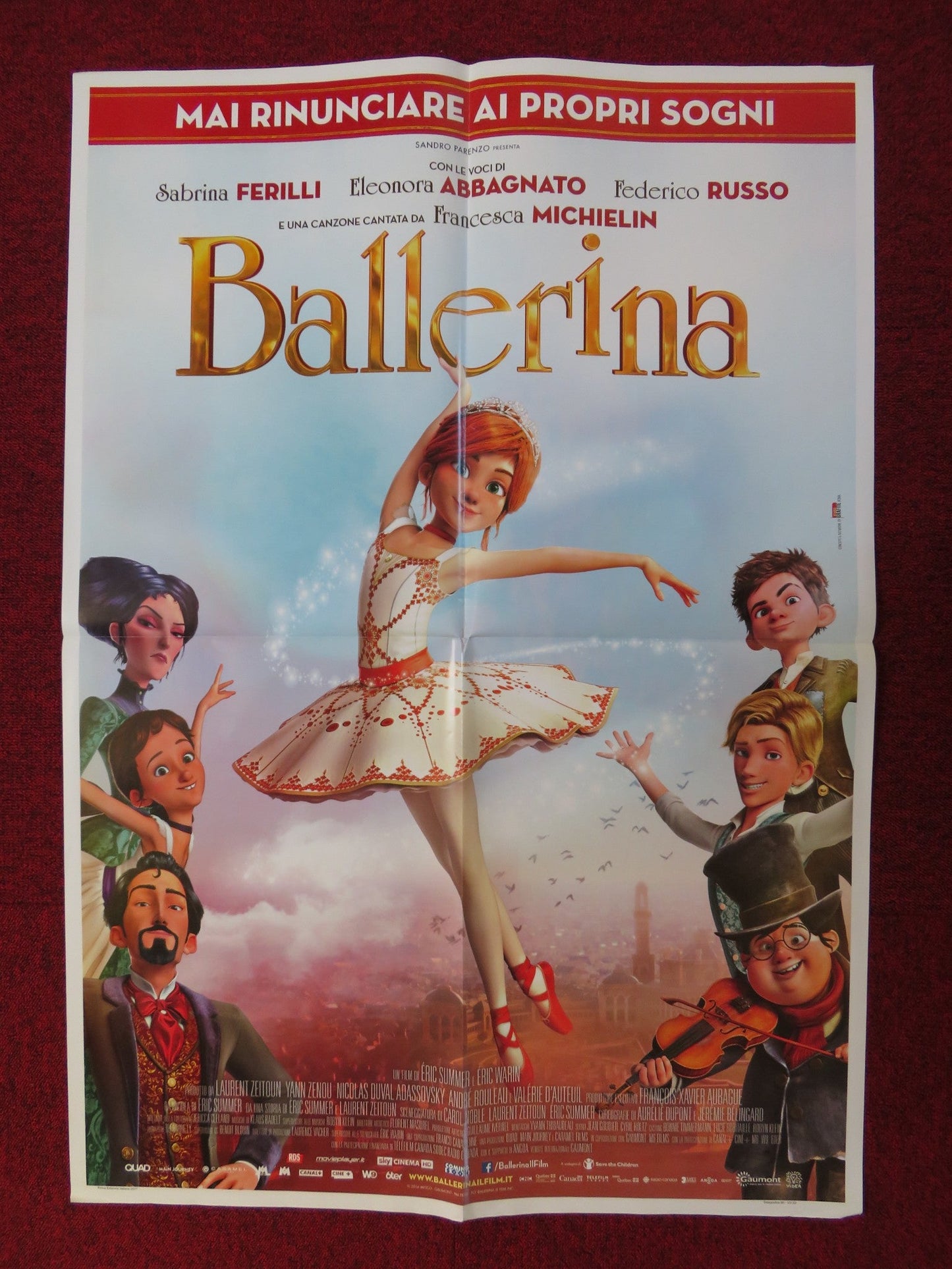 BALLERINA / LEAP! ITALIAN FOGLIO POSTER ELLE FANNING DANE DEHAAN 2016 Rendezvous Cinema Movie posters