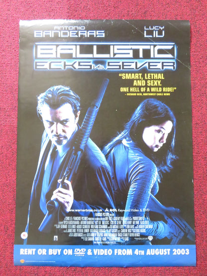 BALLISTIC ECKS VS. SEVER VHS VIDEO POSTER ANTONIO BANDERAS LUCY LIU 2002 Rendezvous Cinema Movie posters