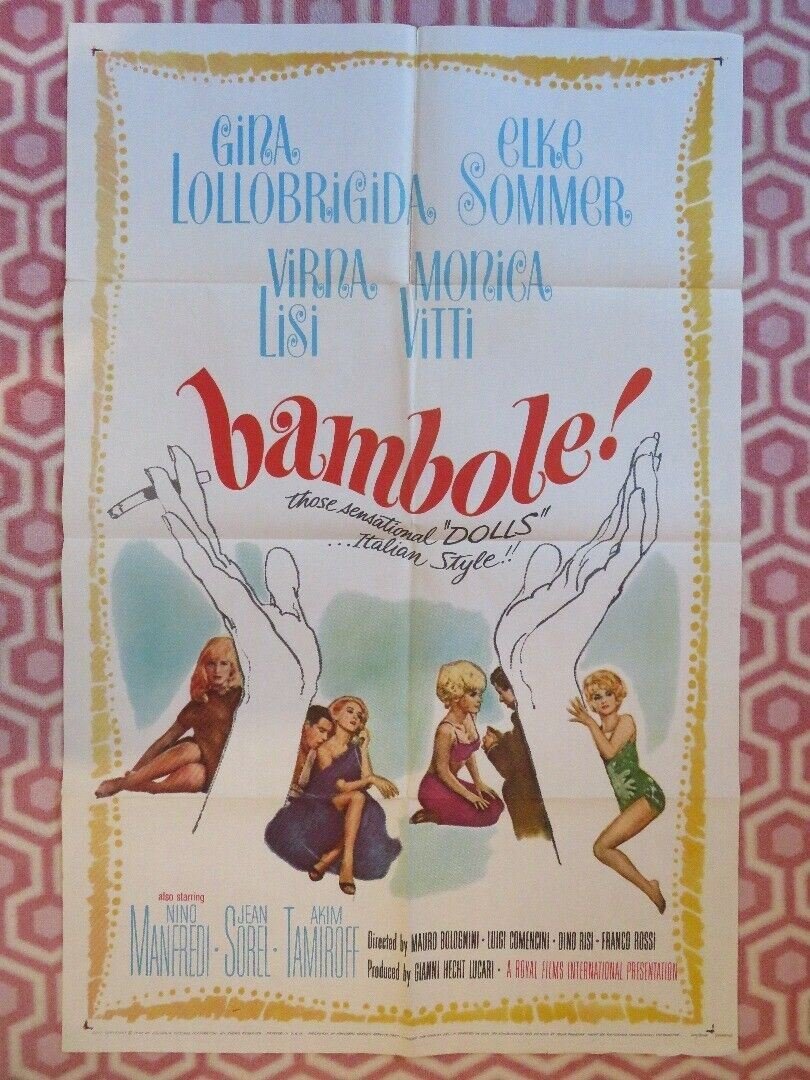 BAMBOLE! THE DOLLS ONE SHEET POSTER FOLDED GINA LOLLOBRIGIDA ELKE SOMMER 1965 Rendezvous Cinema Movie posters