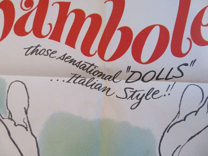 BAMBOLE! THE DOLLS ONE SHEET POSTER FOLDED GINA LOLLOBRIGIDA ELKE SOMMER 1965 Rendezvous Cinema Movie posters