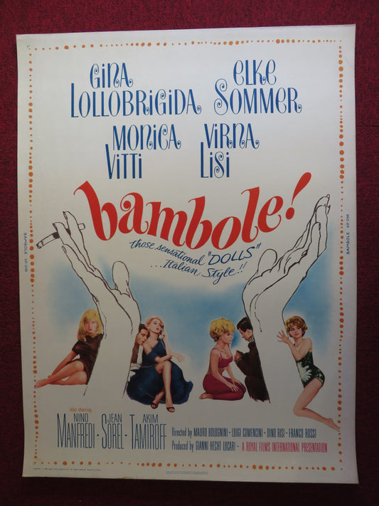 BAMBOLE / THE DOLLS US 30 X 40 ROLLED POSTER ELKE SOMMER GINA LOLLOBRIGIDA 1965 Rendezvous Cinema Movie posters