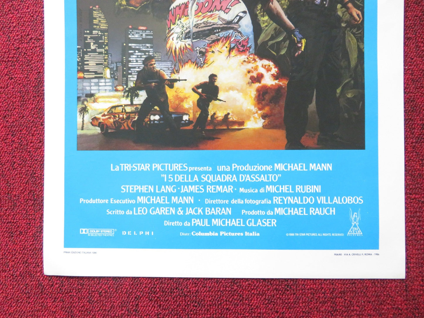 BAND OF THE HAND ITALIAN LOCANDINA POSTER STEPHEN LANG MICHAEL CARMINE 1986 Rendezvous Cinema Movie posters