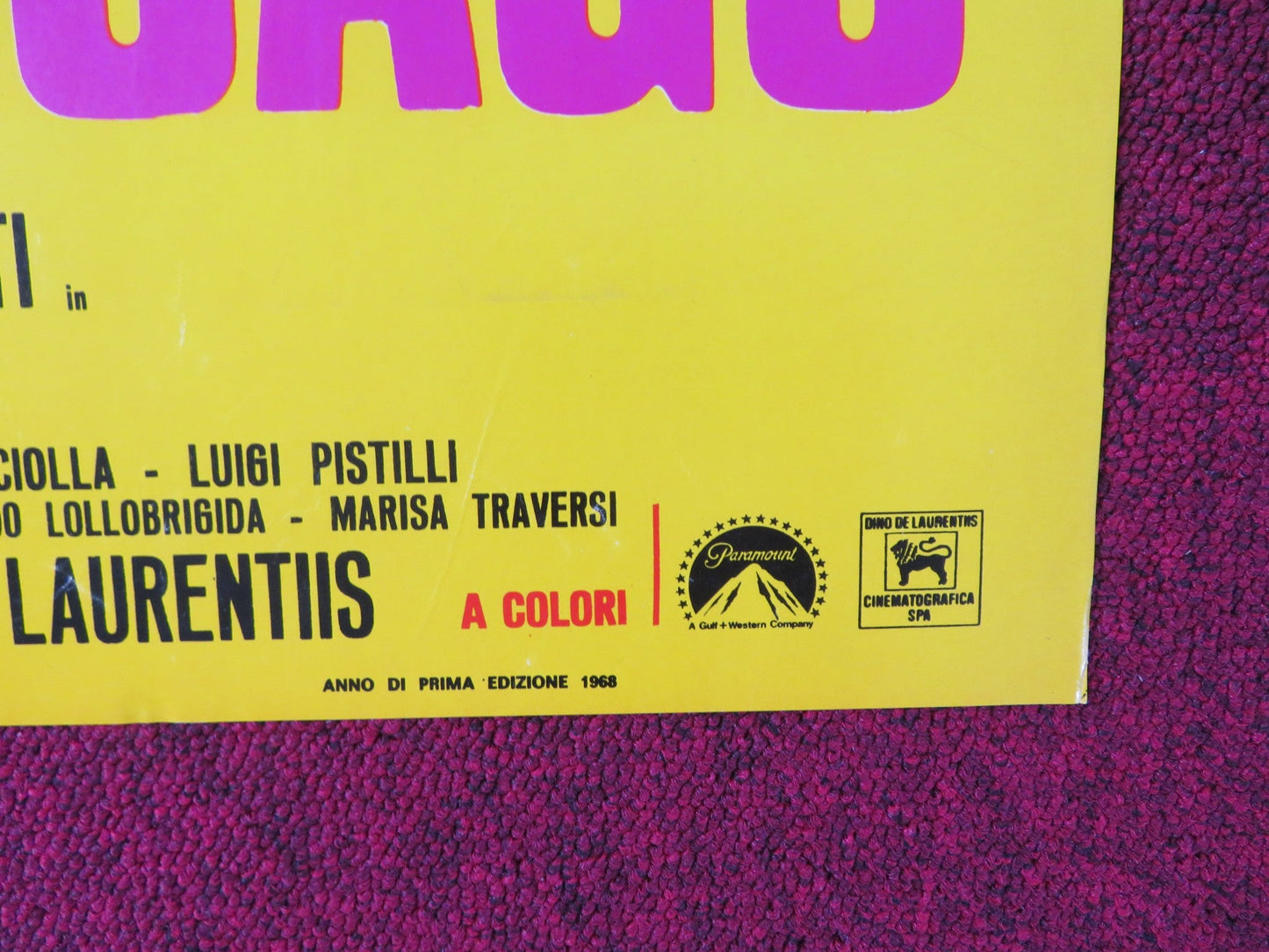 BANDITS IN ROME - A ITALIAN FOTOBUSTA POSTER JOHN CASSAVETES G.FERZETTI 1968 Rendezvous Cinema Movie posters